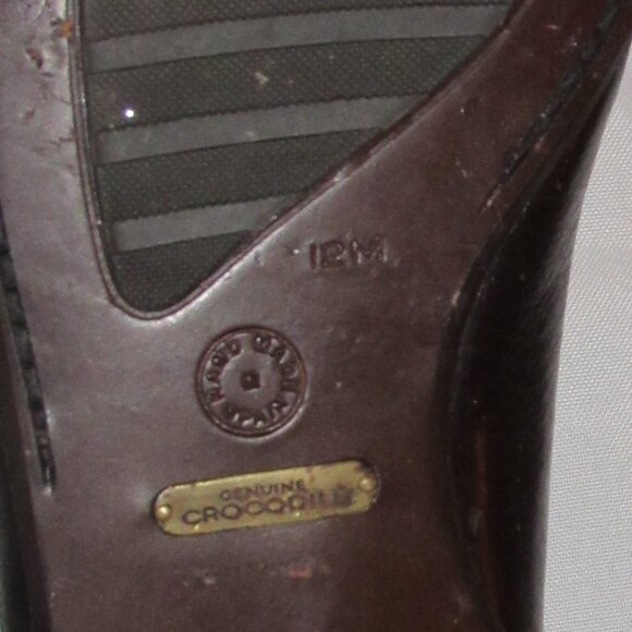 Mezlan Brown Genuine Crocodile Loafers/Moccasins Size 12 Made in Spain EUC - Picture 7 of 13